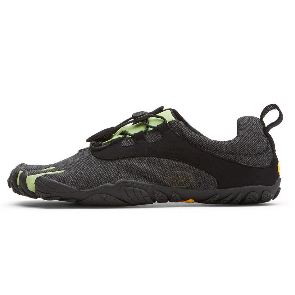Black / Green / Black Vibram V-Run Retro Men's Running Shoes | USA_A03
