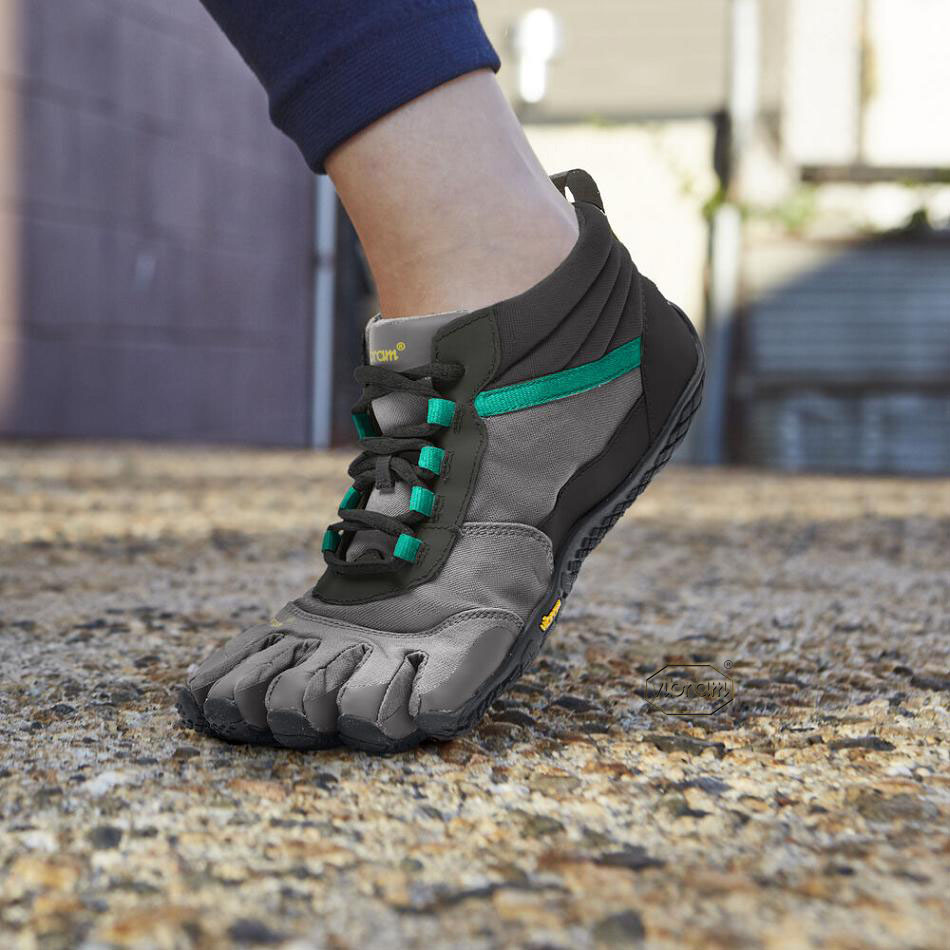 Black / Grey / Green Vibram V-Trek Insulated Women's Trail Running Shoes | USA_N89