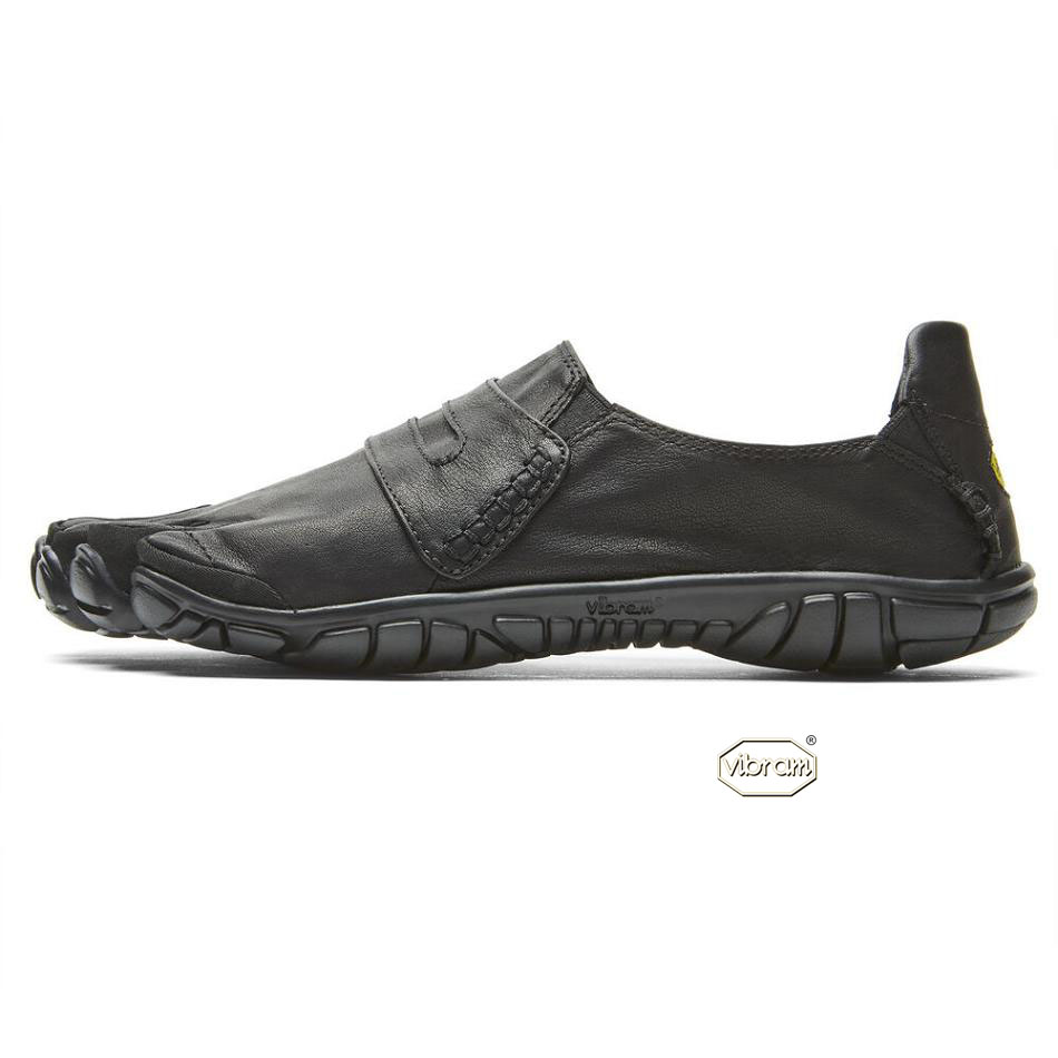 Black Vibram CVT-Leather Men's Casual Shoes | USA_E51
