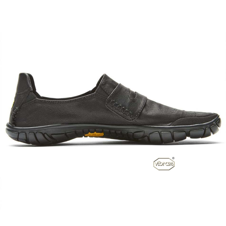Black Vibram CVT-Leather Men's Casual Shoes | USA_E51