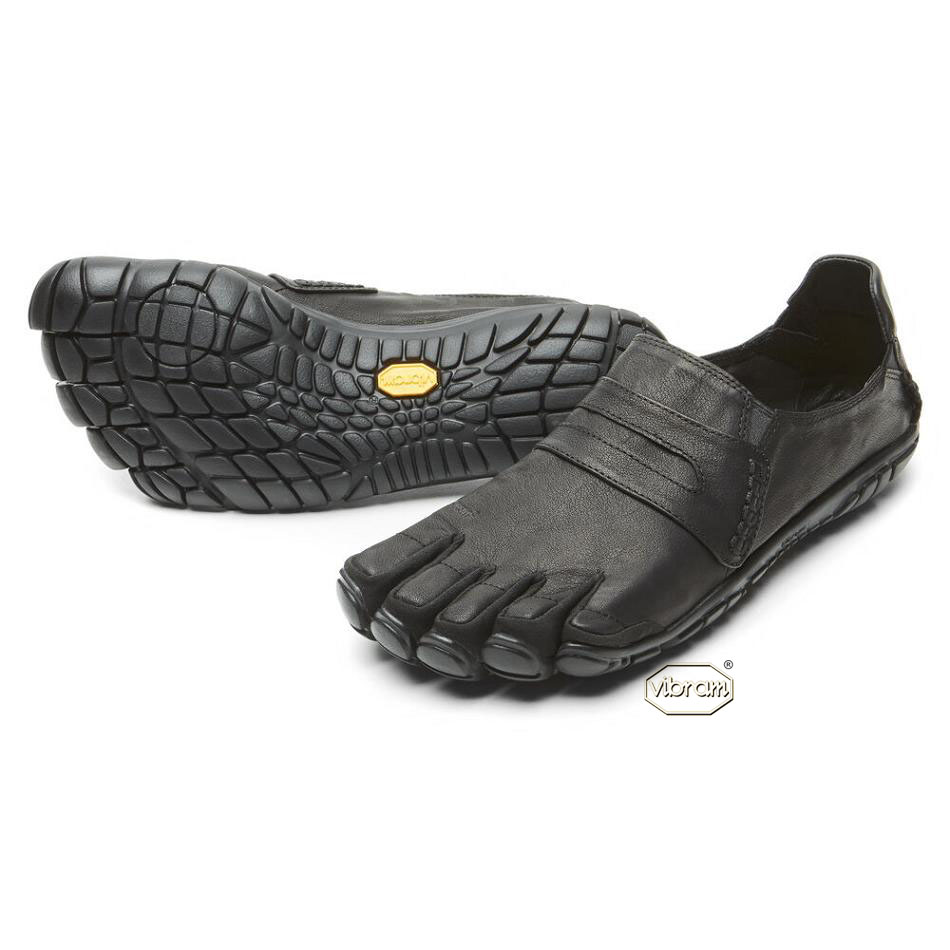 Black Vibram CVT-Leather Men\'s Casual Shoes | USA_E51