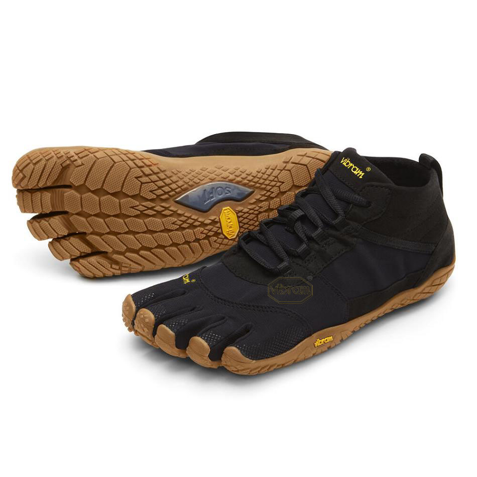 Black Vibram V-Trek Men\'s Casual Shoes | USA_J57
