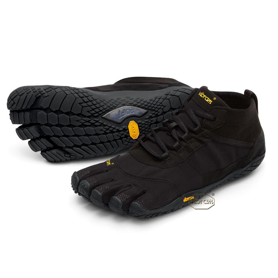 Black Vibram V-Trek Men\'s Hiking Shoes | USA_G13
