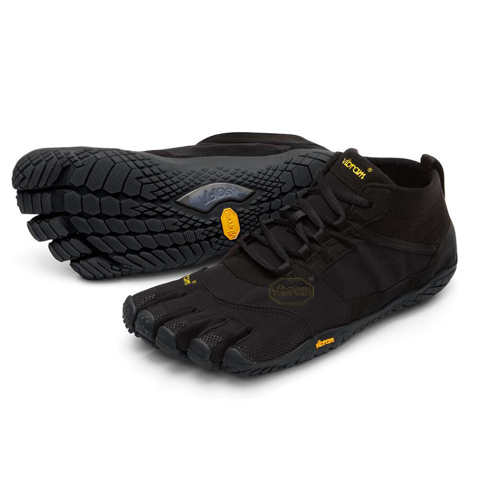 Black Vibram V-Trek Men\'s Trail Running Shoes | USA_A99
