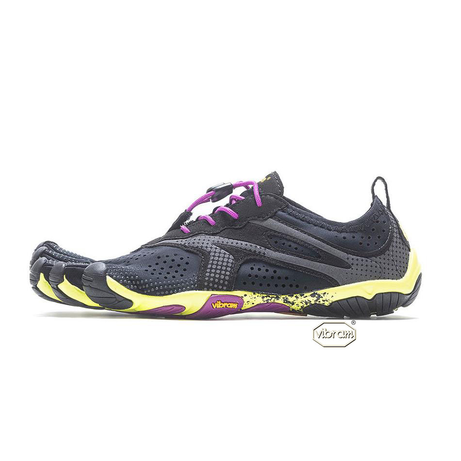 Black / Yellow / Purple Vibram V-Run Women's Training Shoes | USA_P08