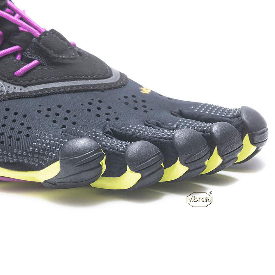 Black / Yellow / Purple Vibram V-Run Women's Training Shoes | USA_P08