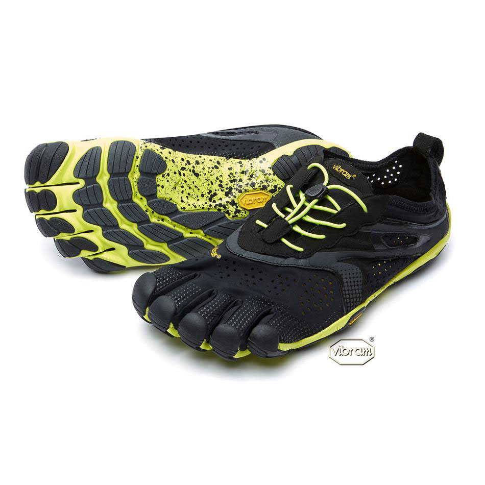 Black / Yellow Vibram V-Run Men\'s Running Shoes | USA_M21