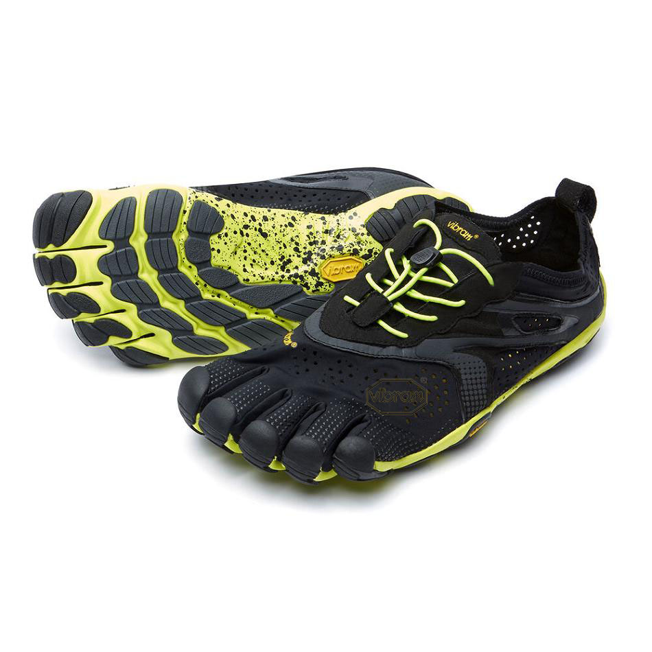 Black / Yellow Vibram V-Run Men\'s Training Shoes | USA_B70