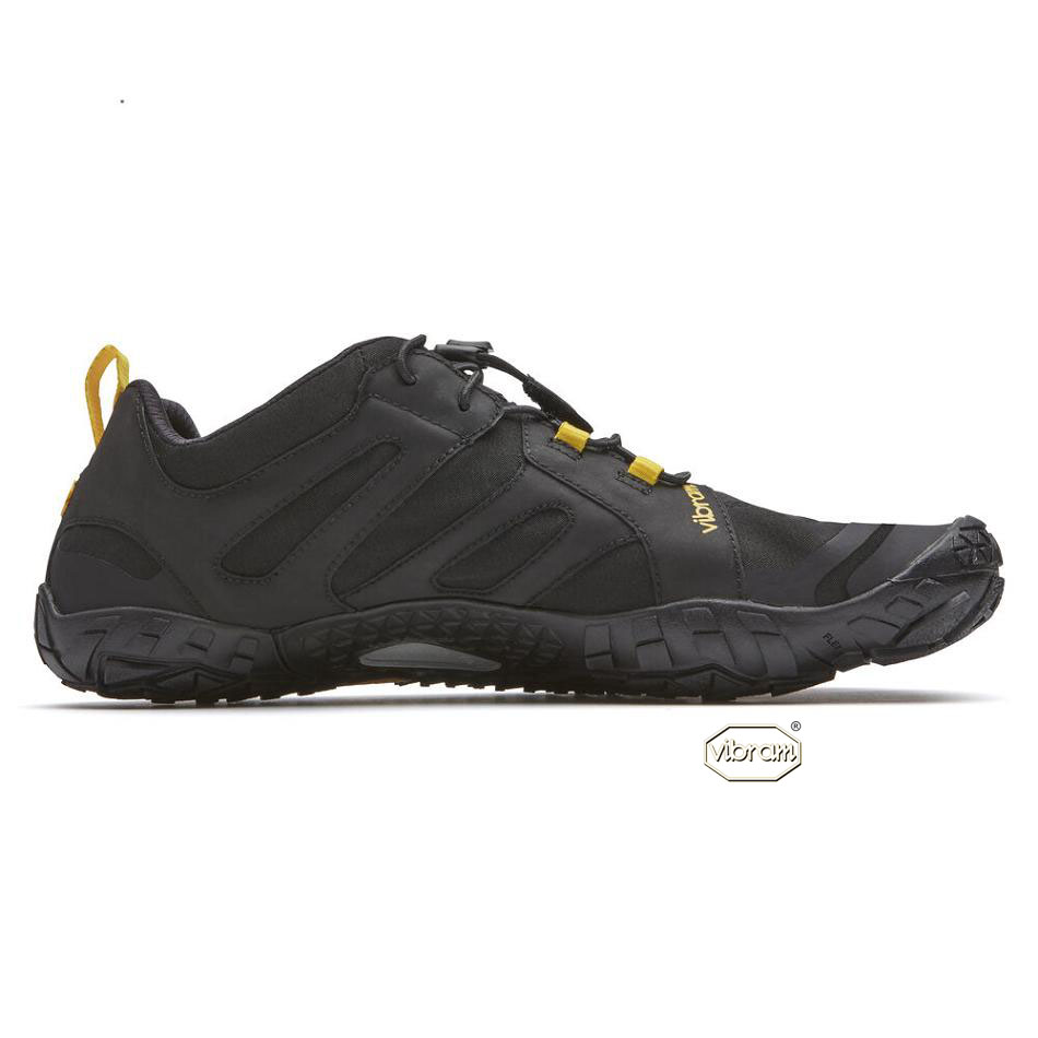 Black / Yellow Vibram V-Trail 2.0 Men's Running Shoes | USA_X64