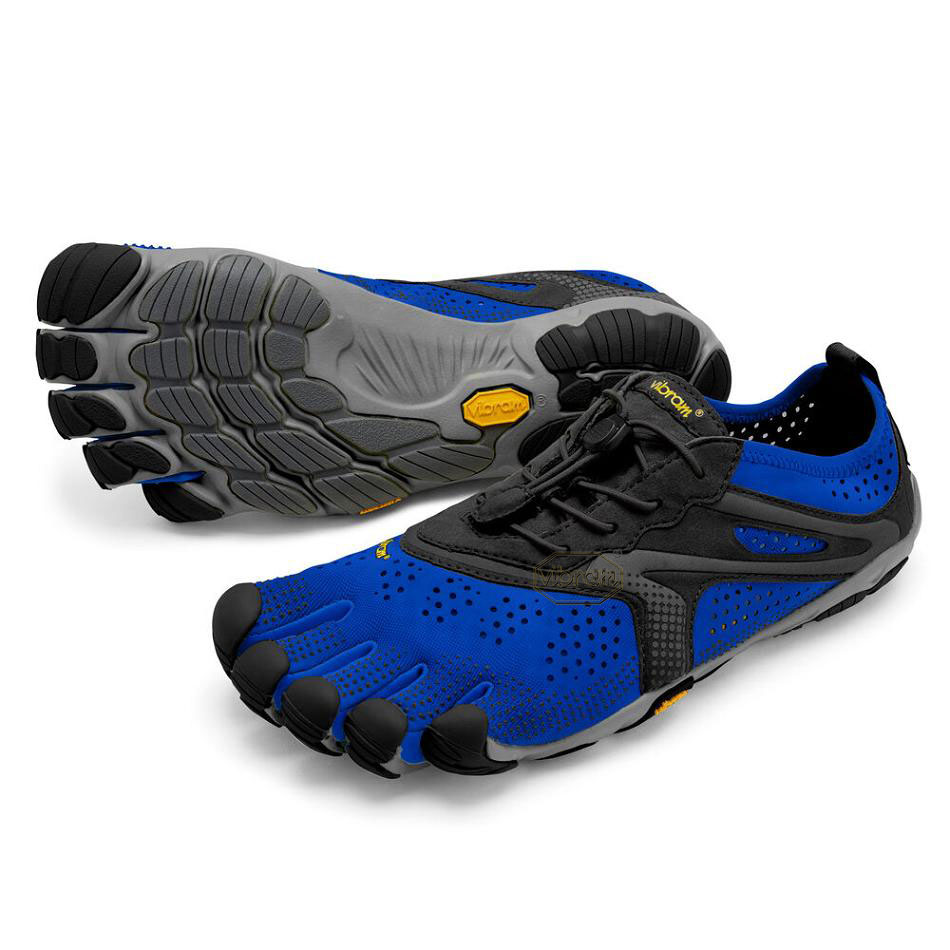 Blue / Black Vibram V-Run Men\'s Running Shoes | USA_K37