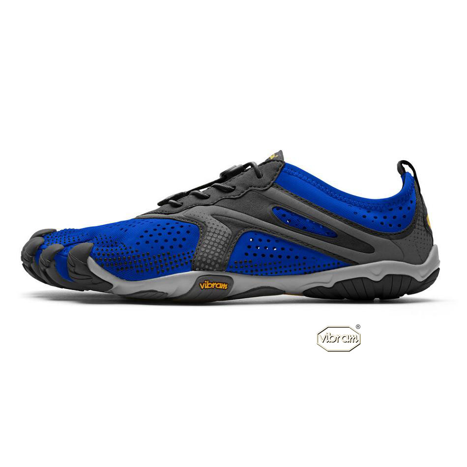 Blue / Black Vibram V-Run Men's Training Shoes | USA_Q97
