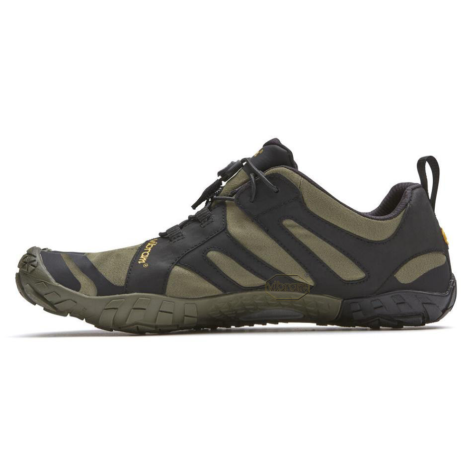Dark Green / Black Vibram V-Trail 2.0 Men's Running Shoes | USA_E48