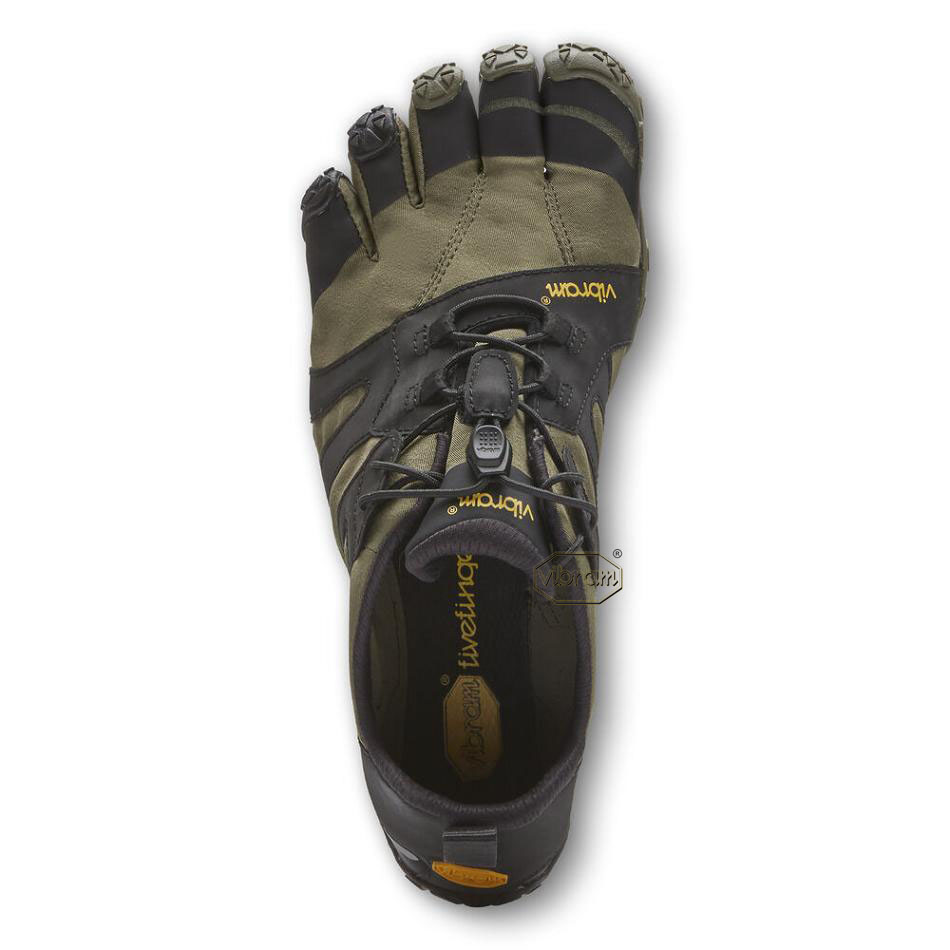 Dark Green / Black Vibram V-Trail 2.0 Men's Trail Running Shoes | USA_G34