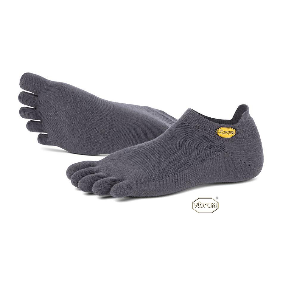 Dark Grey Vibram 5TOE No Show Men's Socks | USA_Z60