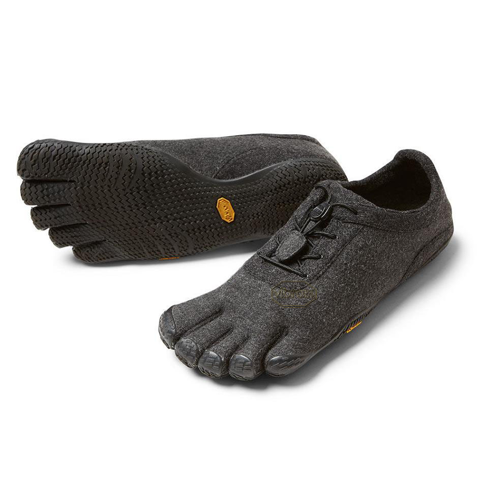 Grey / Black Vibram KSO ECO Wool Men\'s Casual Shoes | USA_E69