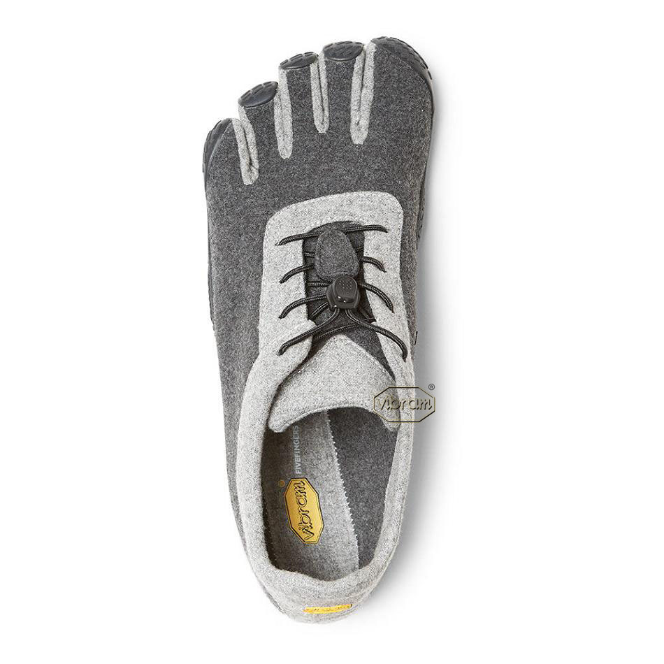 Grey / Black Vibram KSO ECO Wool Men's Casual Shoes | USA_Y96