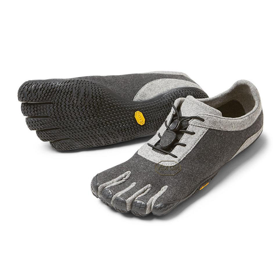 Grey / Black Vibram KSO ECO Wool Men\'s Casual Shoes | USA_Y96