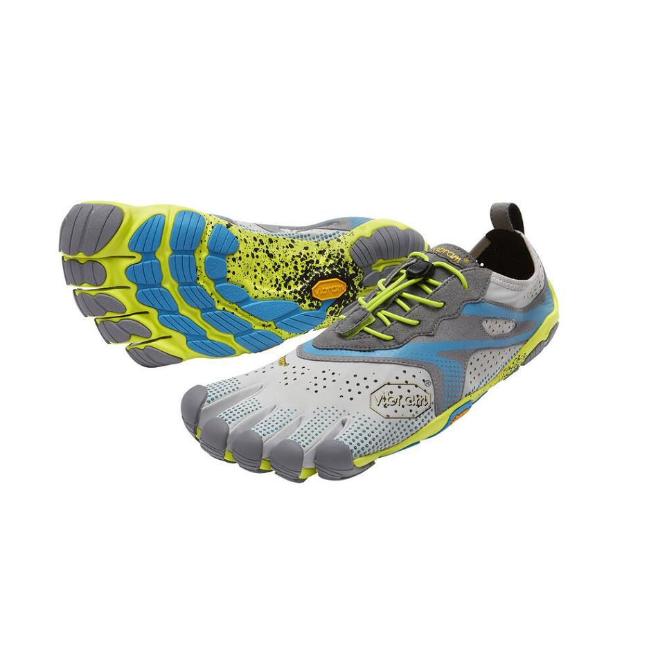 Grey / Blue Vibram V-Run Men\'s Running Shoes | USA_V93