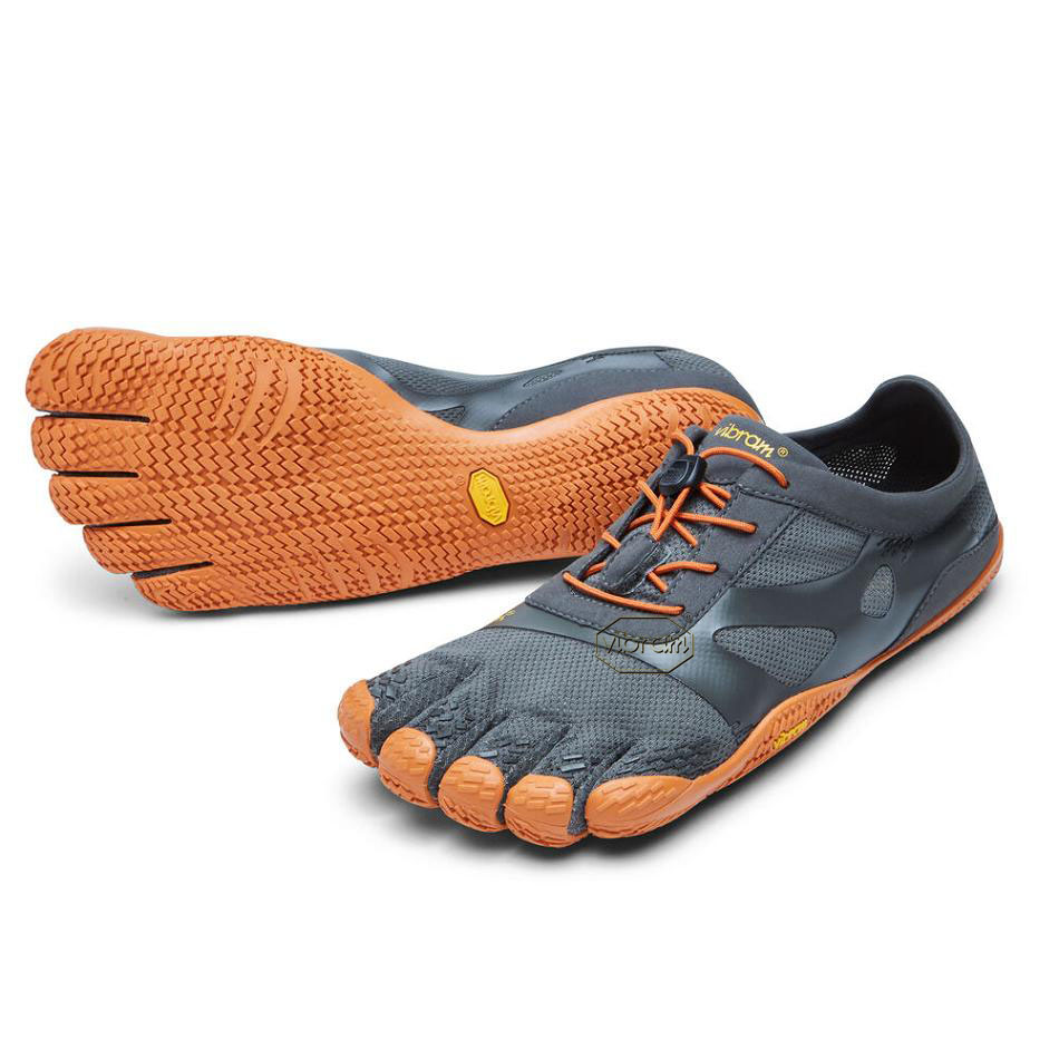 Grey / Orange Vibram KSO EVO Men\'s Training Shoes | USA_X61