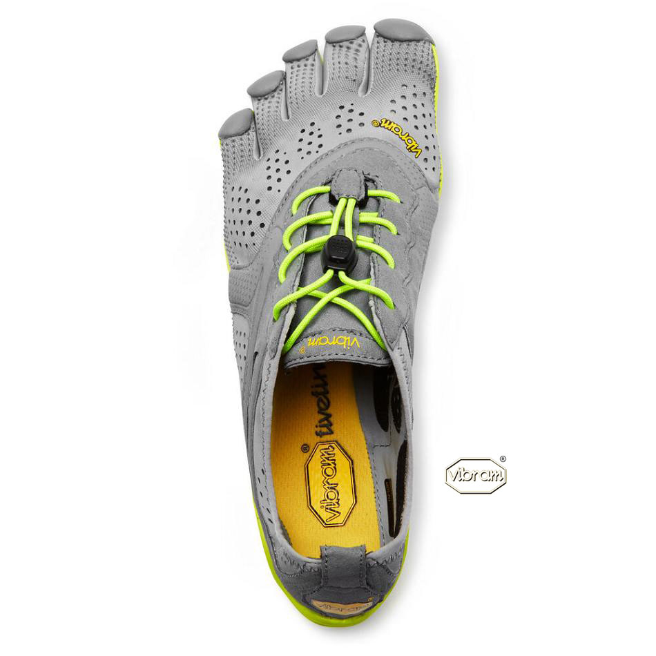 Grey / Yellow Vibram V-Run Men's Running Shoes | USA_G10
