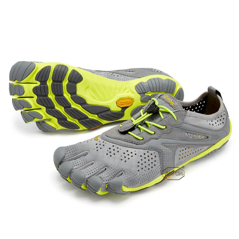 Grey / Yellow Vibram V-Run Men\'s Running Shoes | USA_G10