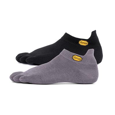 Black / Grey Vibram 5TOE No Show 2 Pack Men's Socks | USA_N41